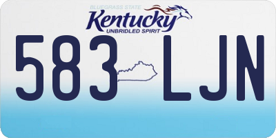 KY license plate 583LJN