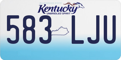 KY license plate 583LJU