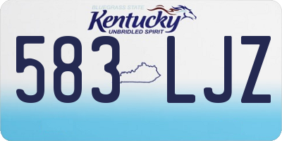 KY license plate 583LJZ