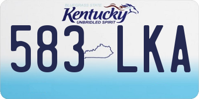 KY license plate 583LKA