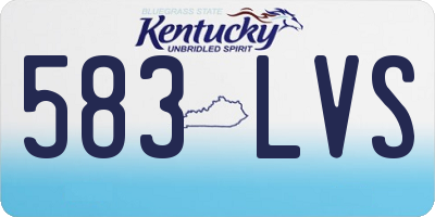 KY license plate 583LVS