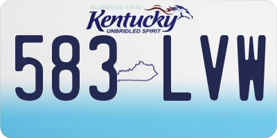 KY license plate 583LVW