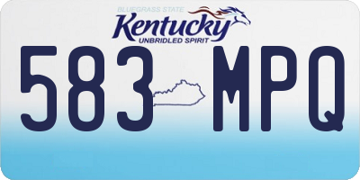 KY license plate 583MPQ