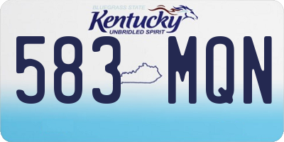 KY license plate 583MQN