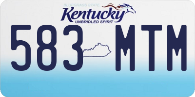 KY license plate 583MTM