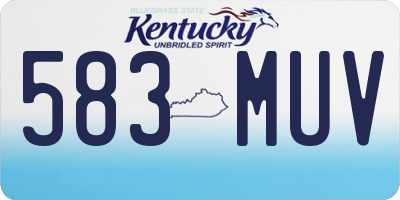 KY license plate 583MUV