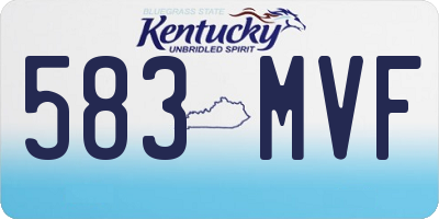 KY license plate 583MVF