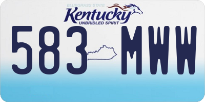KY license plate 583MWW