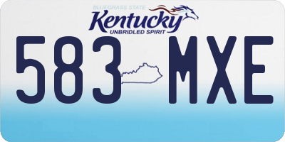 KY license plate 583MXE