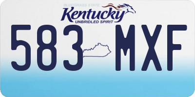 KY license plate 583MXF