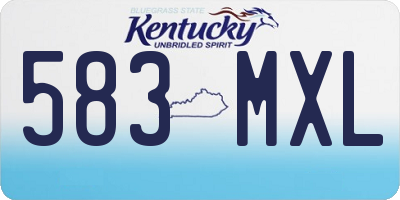 KY license plate 583MXL