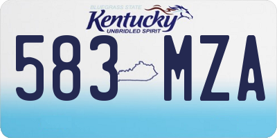 KY license plate 583MZA