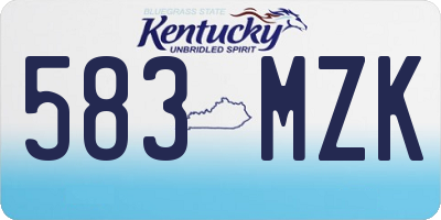 KY license plate 583MZK