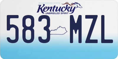 KY license plate 583MZL