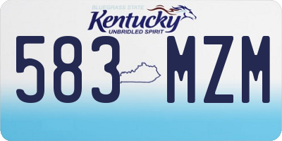 KY license plate 583MZM