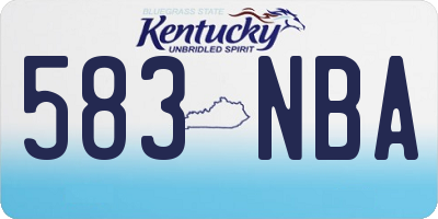 KY license plate 583NBA