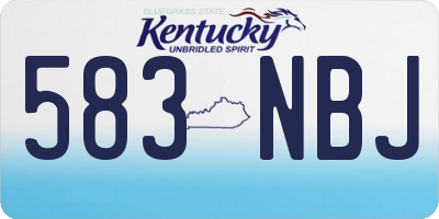 KY license plate 583NBJ