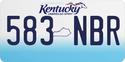 KY license plate 583NBR