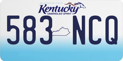 KY license plate 583NCQ