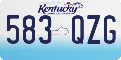 KY license plate 583QZG