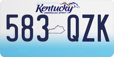KY license plate 583QZK