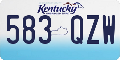 KY license plate 583QZW