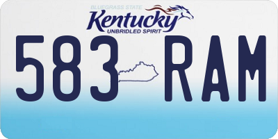 KY license plate 583RAM