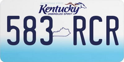 KY license plate 583RCR