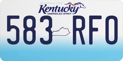 KY license plate 583RFO