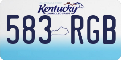 KY license plate 583RGB