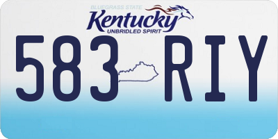 KY license plate 583RIY