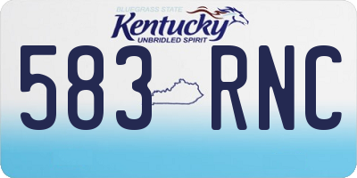 KY license plate 583RNC