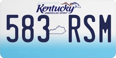 KY license plate 583RSM