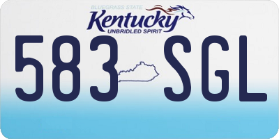 KY license plate 583SGL