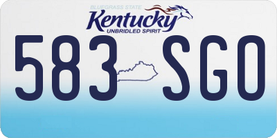 KY license plate 583SGO