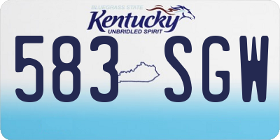 KY license plate 583SGW