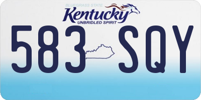 KY license plate 583SQY