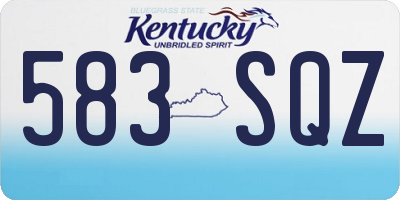 KY license plate 583SQZ
