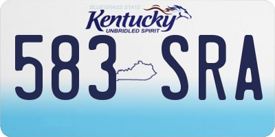 KY license plate 583SRA