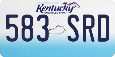 KY license plate 583SRD