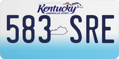 KY license plate 583SRE