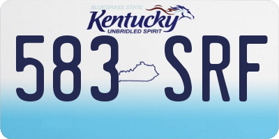 KY license plate 583SRF