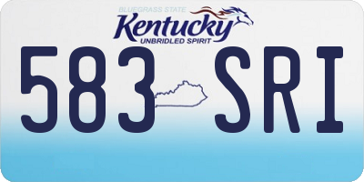 KY license plate 583SRI
