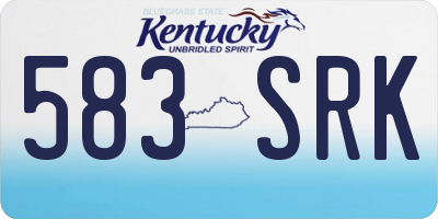 KY license plate 583SRK