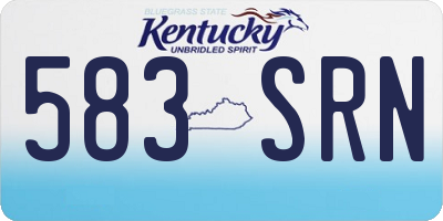 KY license plate 583SRN