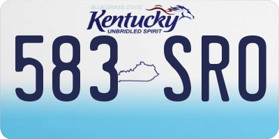 KY license plate 583SRO