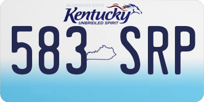 KY license plate 583SRP