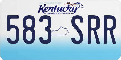 KY license plate 583SRR