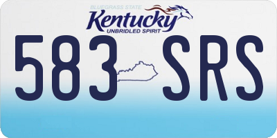 KY license plate 583SRS