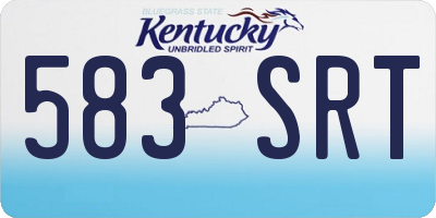 KY license plate 583SRT